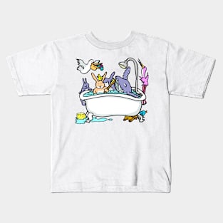 Wash Your Whale funny bath time cartoon with animals Kids T-Shirt